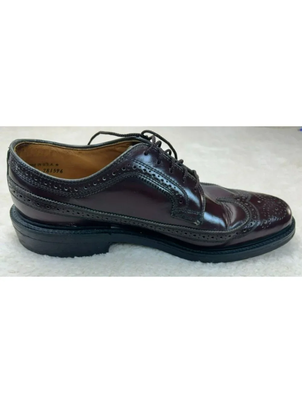 Dexter Mens Wingtip Oxford Dress Shoes Burgundy Leather Size 9.5C